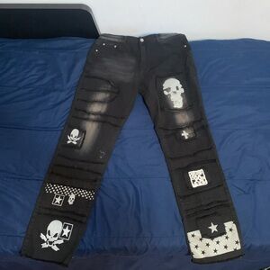 Denim Punk Black Jeans